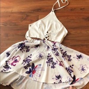 White Diamond Cut Homecoming Dress